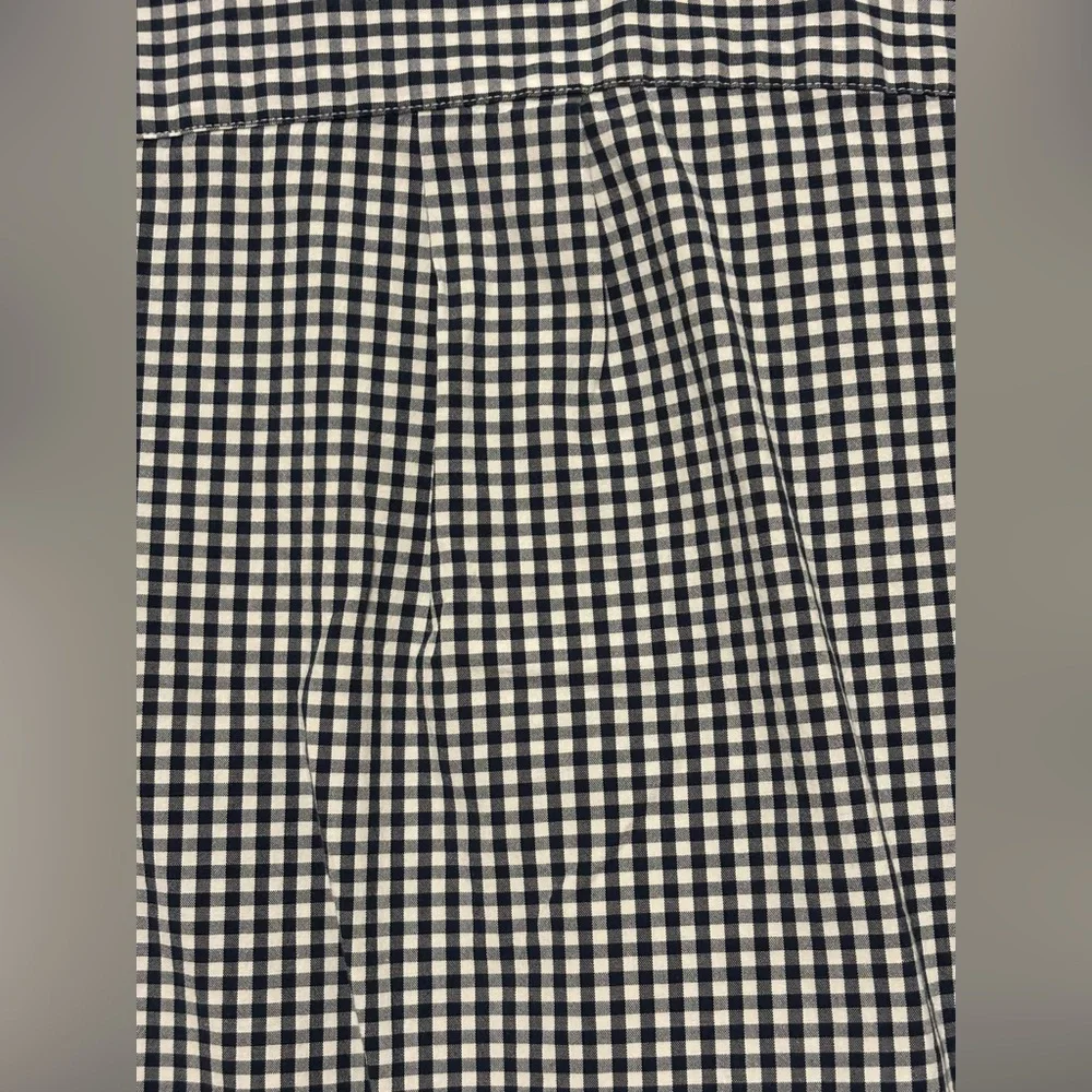 J. Crew Men's Large Gingham Check Navy And White‎ Slim Stretch